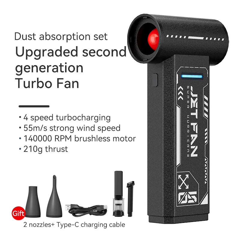 Booster Turbo Fan W05 – 130,000RPM Mini Turbo Fan | Outdoor Fire Starter, Inflator & Vacuum Cleaner in One